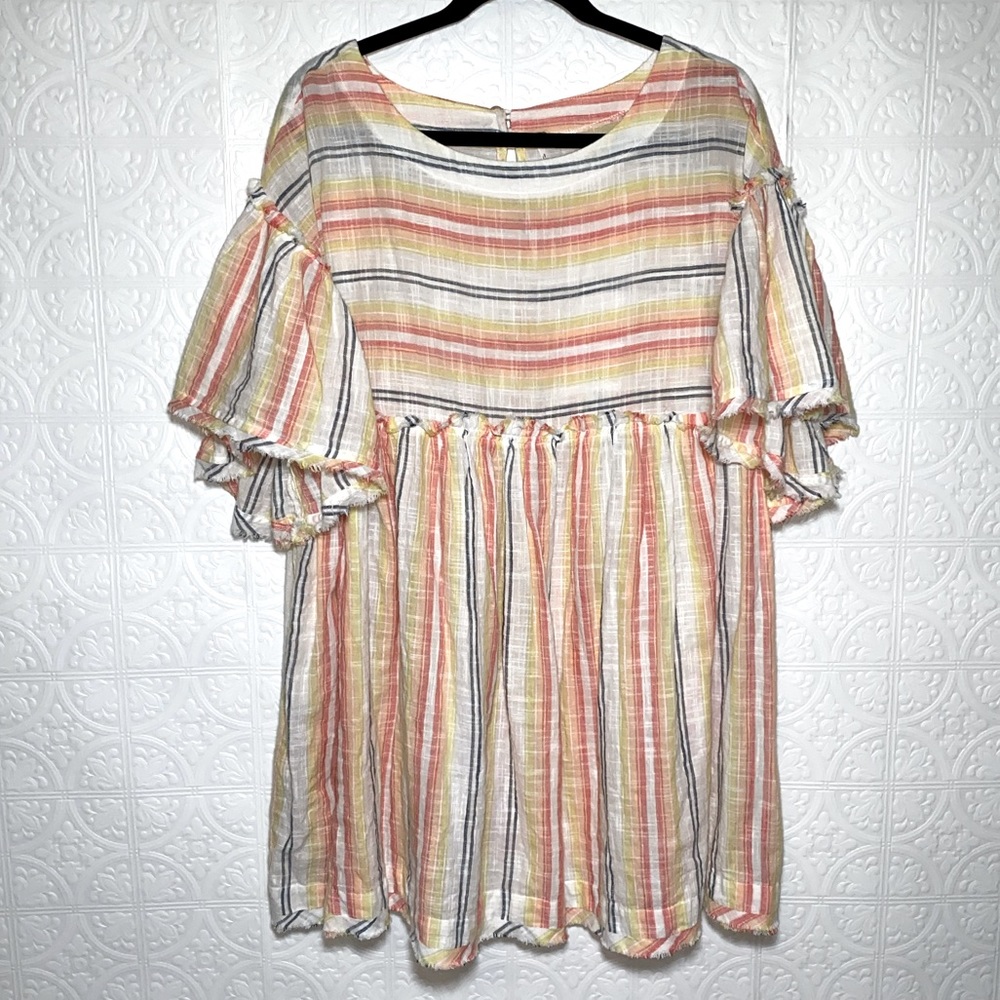 EUC Free People Striped Oversized Tunic